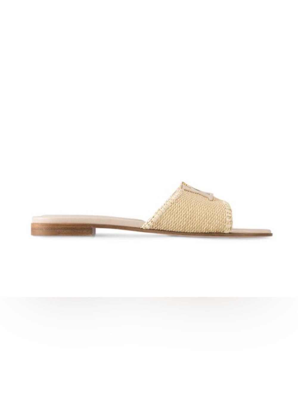 Louis Vuitton Mare Natural Flat Mule In Raffia with LV Logo - Picture 2 of 7